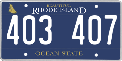 RI license plate 403407