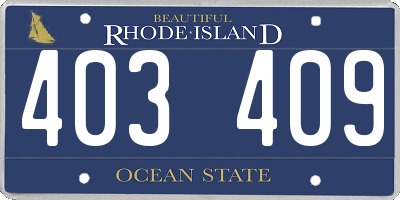 RI license plate 403409