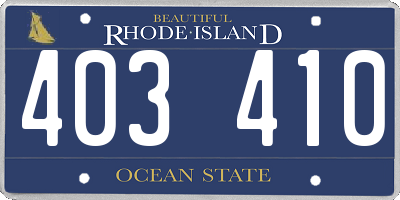 RI license plate 403410