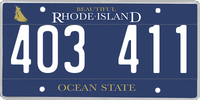 RI license plate 403411