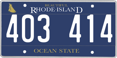 RI license plate 403414
