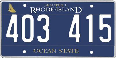RI license plate 403415