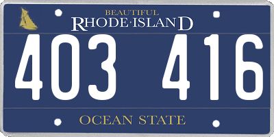 RI license plate 403416