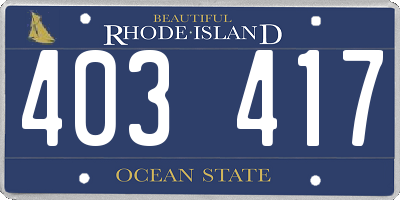 RI license plate 403417