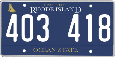 RI license plate 403418
