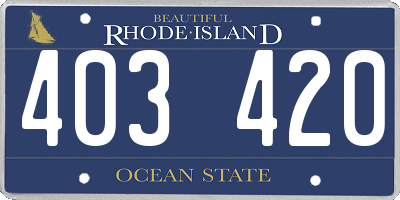 RI license plate 403420