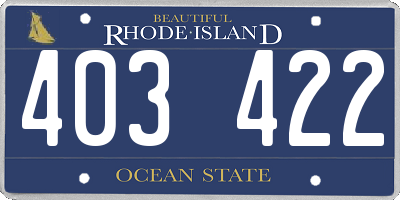 RI license plate 403422