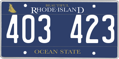 RI license plate 403423