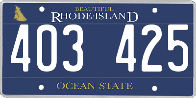 RI license plate 403425