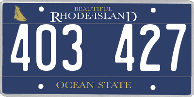 RI license plate 403427