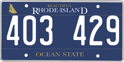 RI license plate 403429