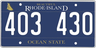RI license plate 403430