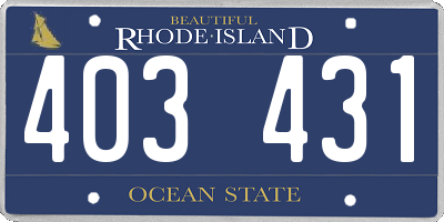 RI license plate 403431