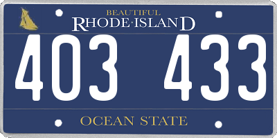 RI license plate 403433