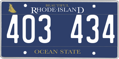 RI license plate 403434