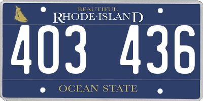 RI license plate 403436
