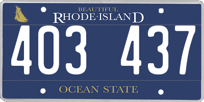 RI license plate 403437