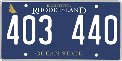 RI license plate 403440