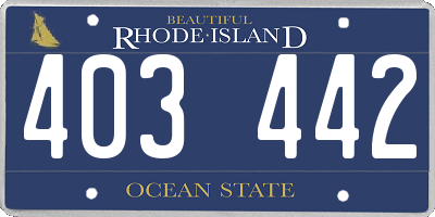 RI license plate 403442