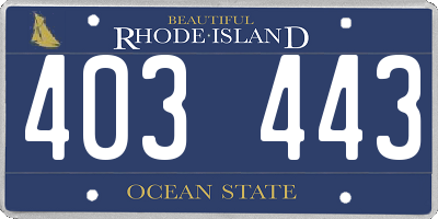 RI license plate 403443