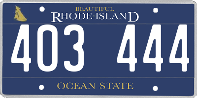 RI license plate 403444