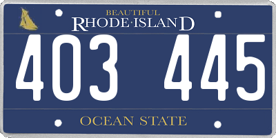 RI license plate 403445