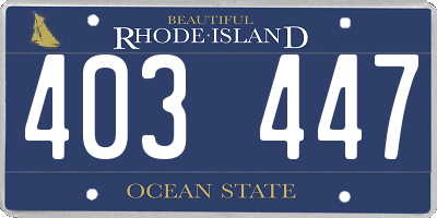 RI license plate 403447