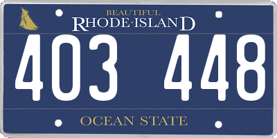 RI license plate 403448