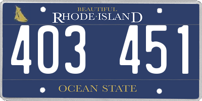 RI license plate 403451