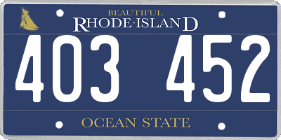 RI license plate 403452