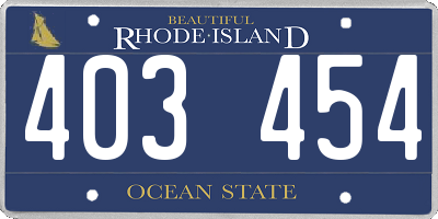 RI license plate 403454