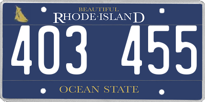 RI license plate 403455