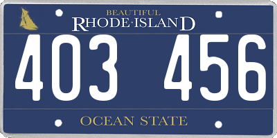 RI license plate 403456