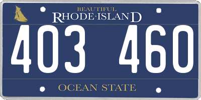 RI license plate 403460