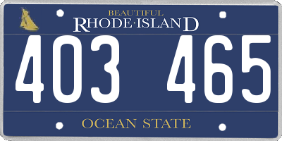 RI license plate 403465
