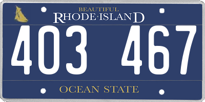 RI license plate 403467
