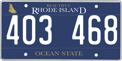 RI license plate 403468