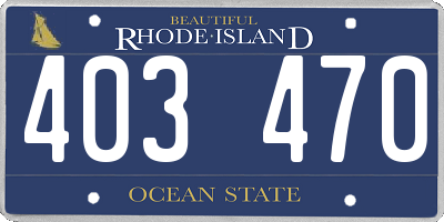RI license plate 403470