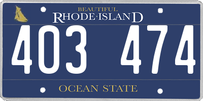 RI license plate 403474