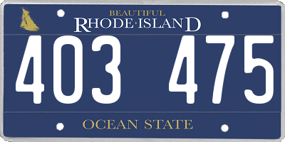 RI license plate 403475