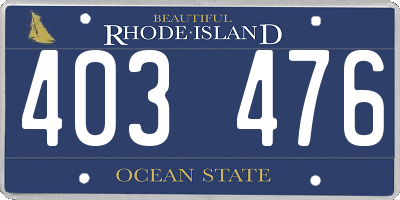 RI license plate 403476