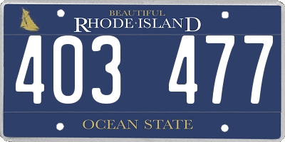 RI license plate 403477