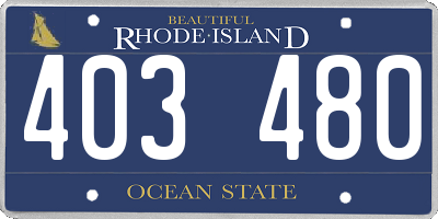RI license plate 403480