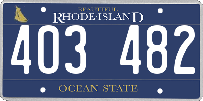 RI license plate 403482