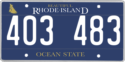 RI license plate 403483