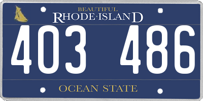 RI license plate 403486