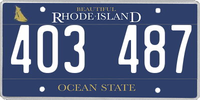 RI license plate 403487