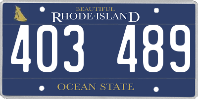 RI license plate 403489
