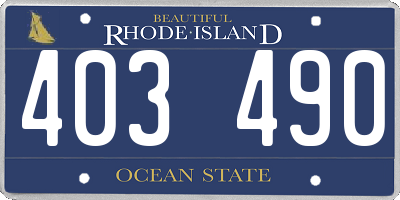 RI license plate 403490