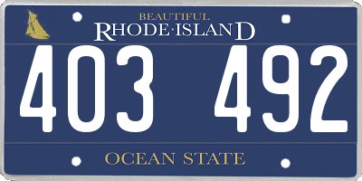 RI license plate 403492